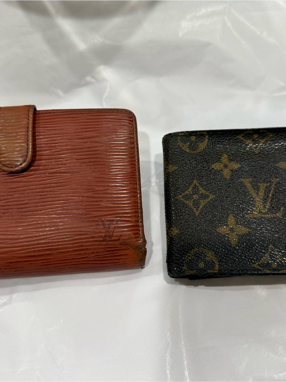 Louis Vuitton Brown Porte Billets Viennois Leather  & Monogram Canvas Wallet Set